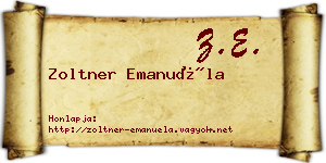 Zoltner Emanuéla névjegykártya